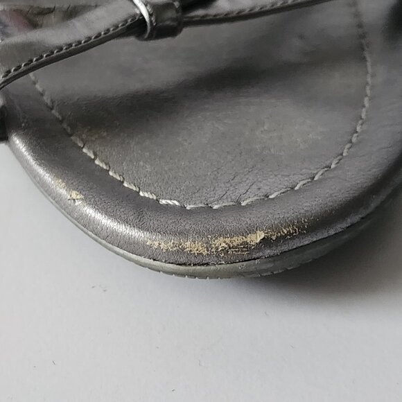 Prada Silver Metallic Leather Sandals - Picture 5 of 6